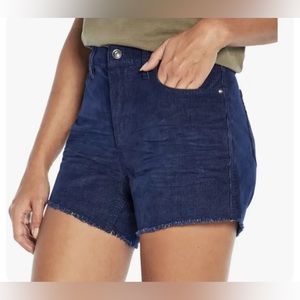 Gap Shorts Women's Size 10 Raw Edge Hem Corduroy Dark Blue New